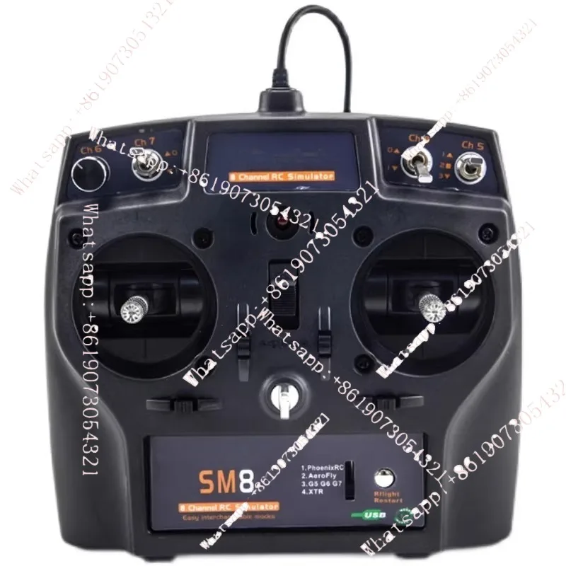 

Тренажер для управления радиоуправляемыми моделями самолетов SM8 G7 Phoenix 5 с онлайн-обновлением, три режима управления, 22 в 1, 2000 каналов