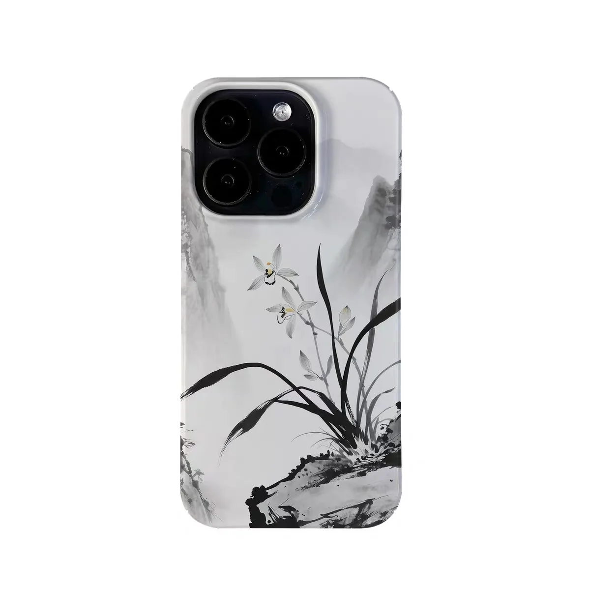 

Ins Korean Grey Sky Orchid Phone Case for IPHONE 17 Air 16E 15 PROMAX 14 Plus 13 12 MINI 11 PRO 16Plus XR XS Acrylic Phone Cover