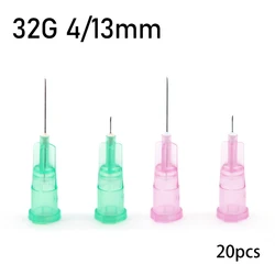 20pcs Superfine 32G 4mm 13mm Painless Small Needle Irrigator Eyelid Tool Parts For Teeth Disposable Syringes Needles