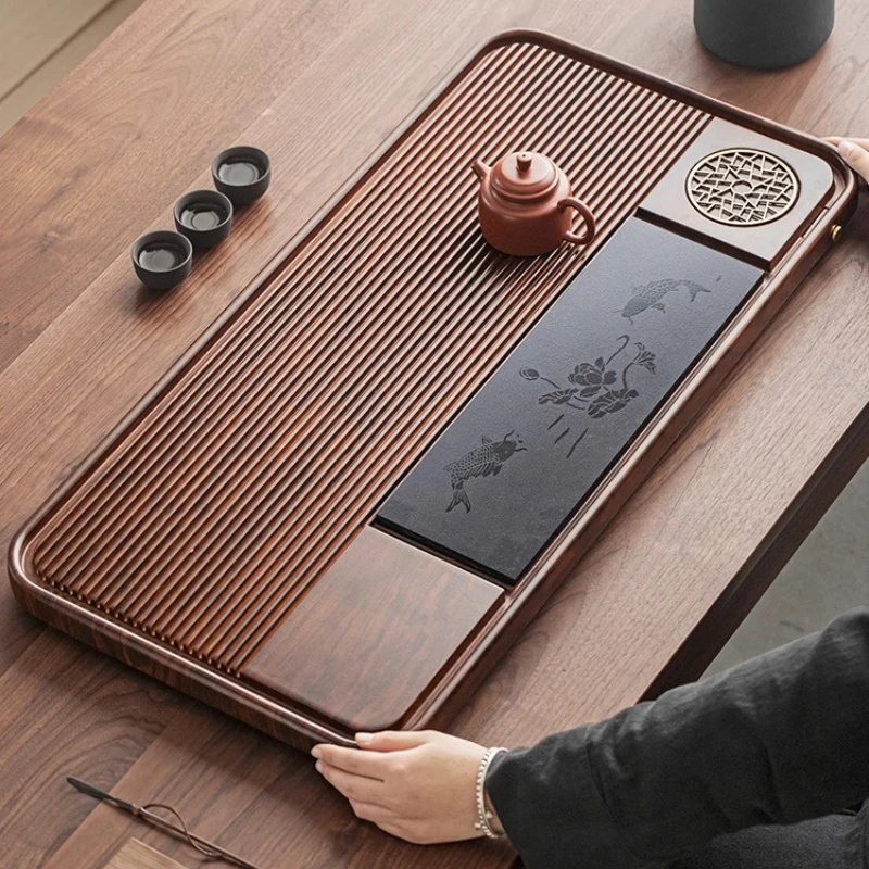 

Wood Plates For Food Luxury Tea Tray Stone Drip Desk Pot Tableware Mini Tea Tray Snack Storage Bandeja Madera Home Decorationgs