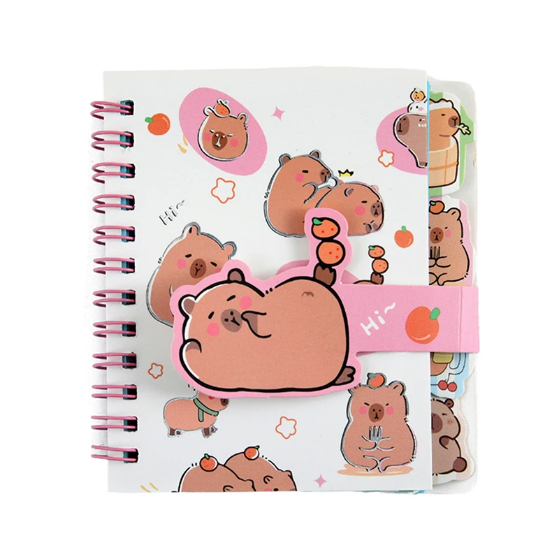 Cute Capybara Coil Book A7 Loose-Leaf Notebook Notepad Learn Stationery Planner Diary Weekly Planner School Supplies Gifts