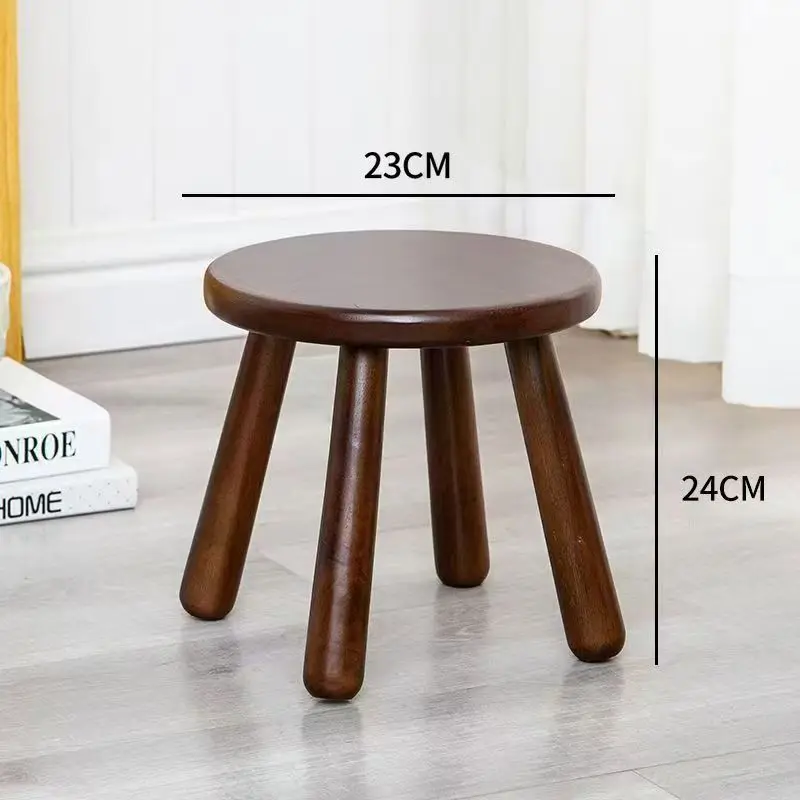 25cm Portable Stool Standing Chair Black Walnut Comfortable Bench Changing Shoes Stool Stable Wood Chair Home Decor