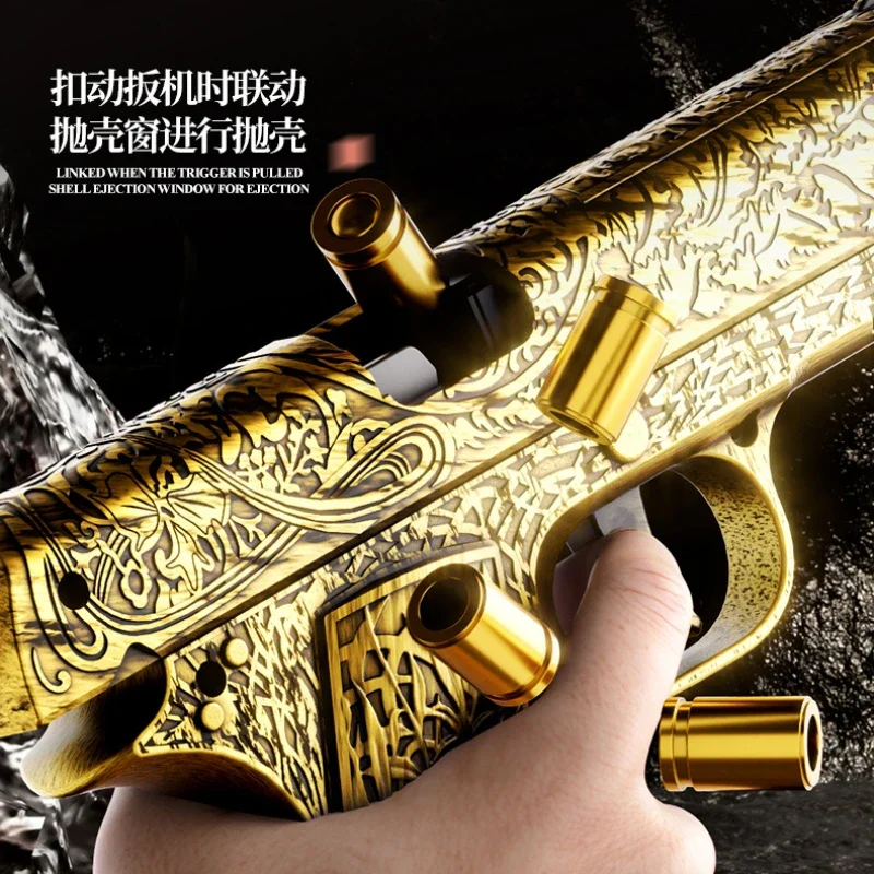 Wyrzutnia grawerowana Retro półautomatyczna 1911 pistolet zabawkowy miękka kula pistolet Model symulacyjny prezent na boże narodzenie 2025