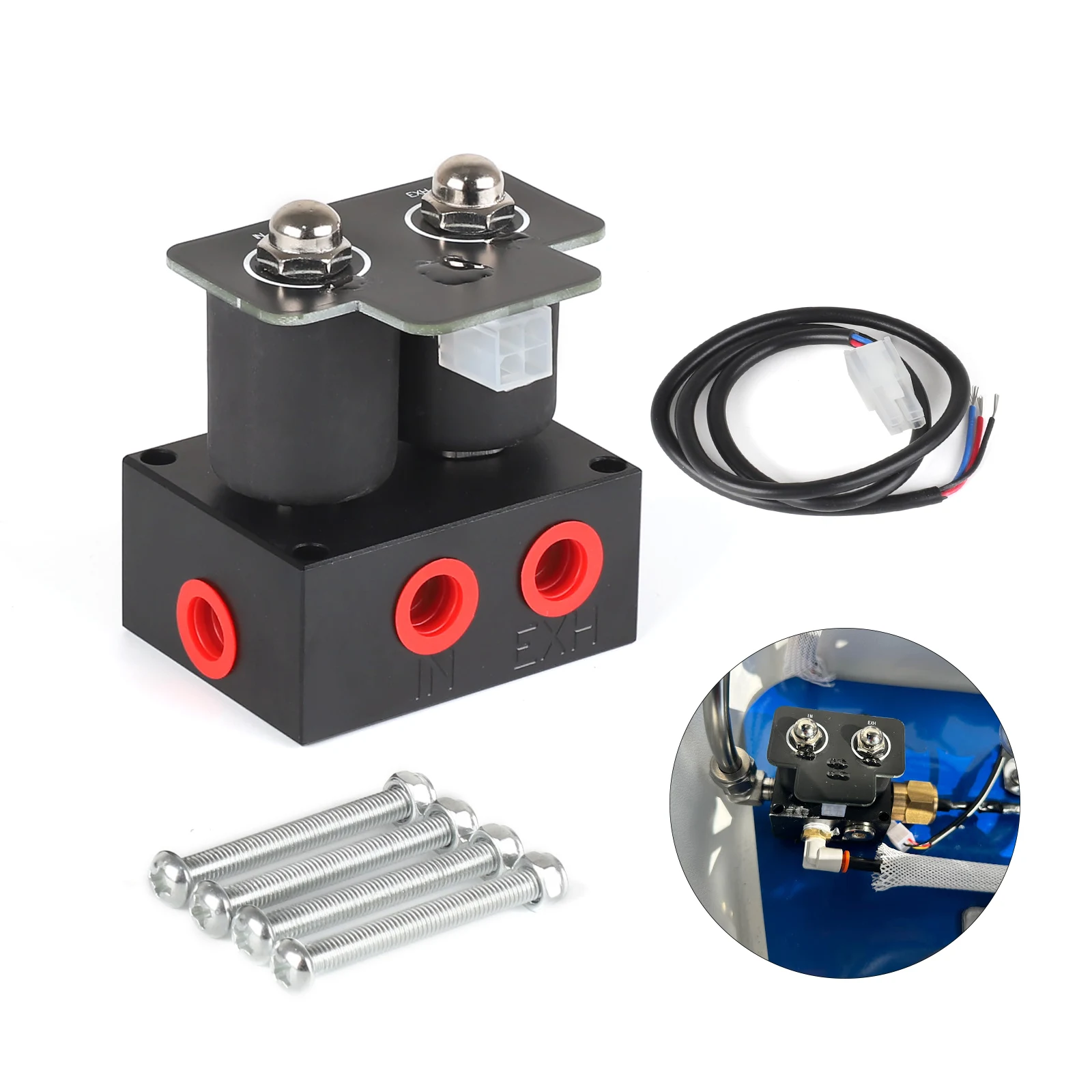 Universal 12V Solenoid Valve 0-300 PS 2/4/8 Ports Air Ride Suspension Manifold Valve Pneumatic Shock Absorber Solenoid Valve ﻿