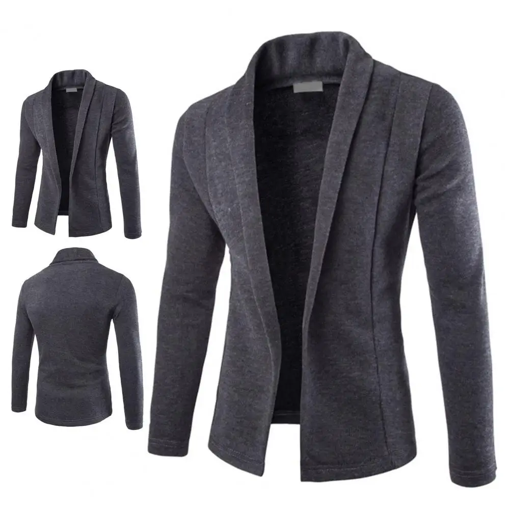 Stylish Business Coat Men Accessory Business Jacket Slim Fit Slim Fit Long Sleeve Casual Coat  Turn-down Collar