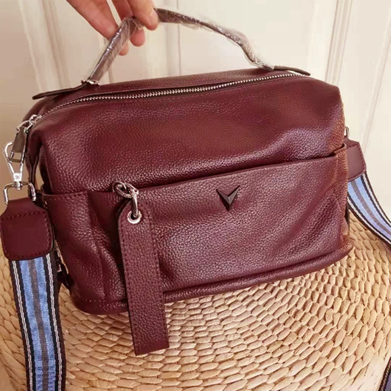 Designer Lady Luxury Genuine Leather Tote Bag British Boston Casual Fashion Small Messenger Handbag for Women