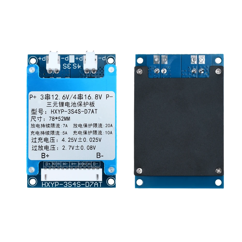 7S 12V/24V Li-ion Ternary Battery Protection Board Starter Power Charging Protection Board 5A Charging with Temperature Control