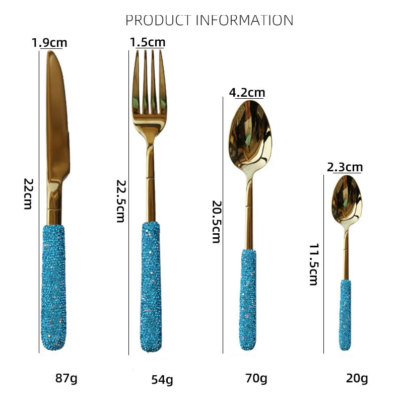 Rhinestone Gold Cutlery 1