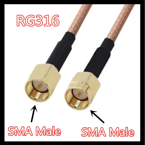 

RG316 SMA Male Plug to SMA Male Plug Connector RF Pigtail Extension RG316 cable Jumper