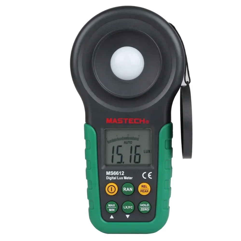 

Mastech MS6612 Digital Display Multimeter Digital Lux Meter Llluminometer Light Meter Foot Candle Auto Range Peak 200000 Lux