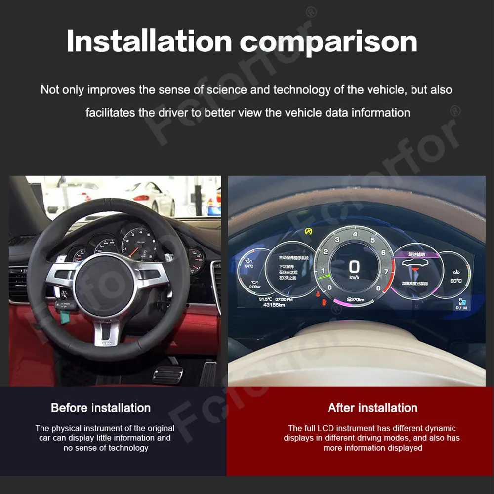 Car Upgrade Screen Virtual Cockpit For Porsche Cayenne 2010-2017 Speed Meter Screen Dashboard Digital Cluster Multimedia Player