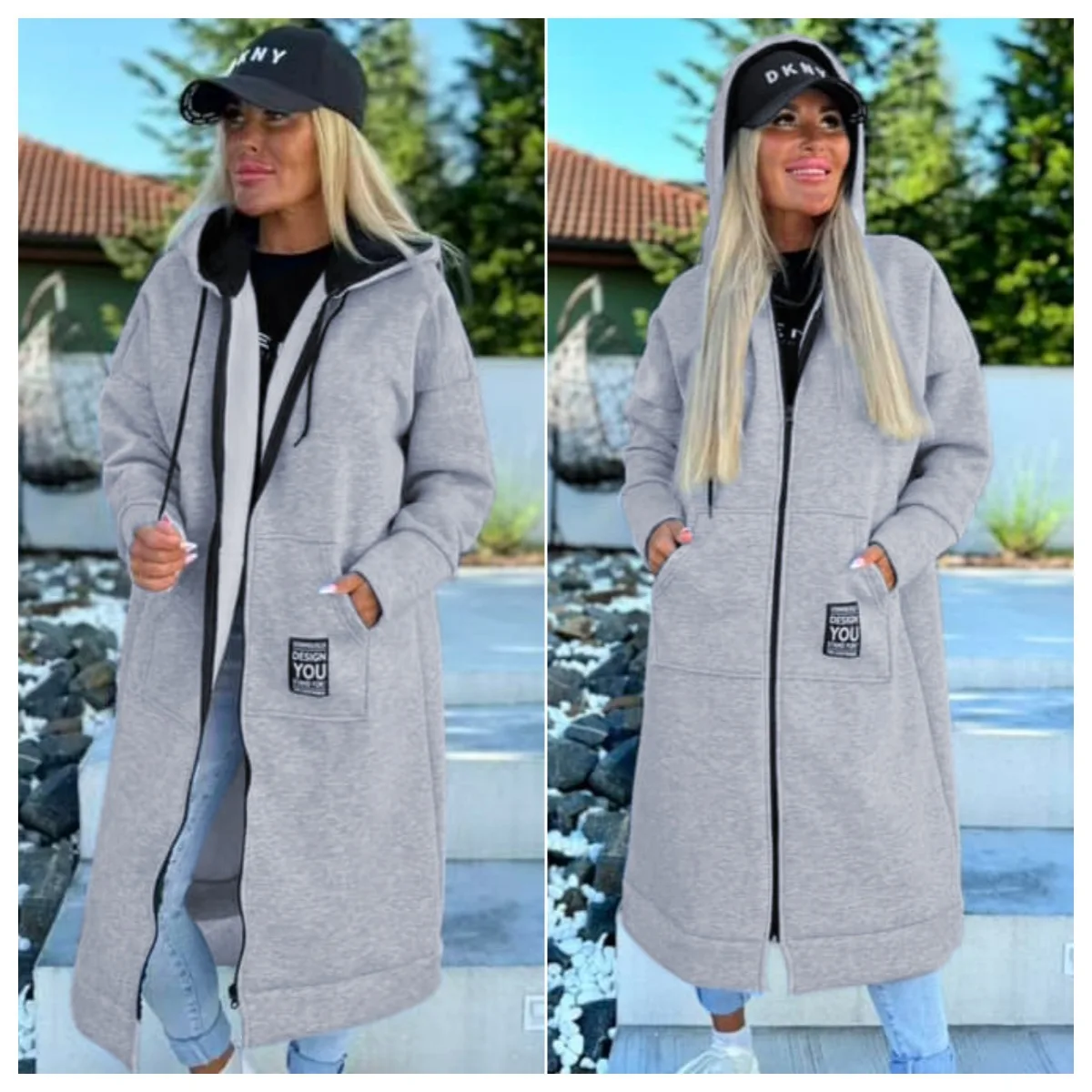 Plus Size Women's Fashionable Hooded Sports Fleece Sweatshirt Ladies Casual Long Sleeved Zipper Solid Color Jacket Windbreaker