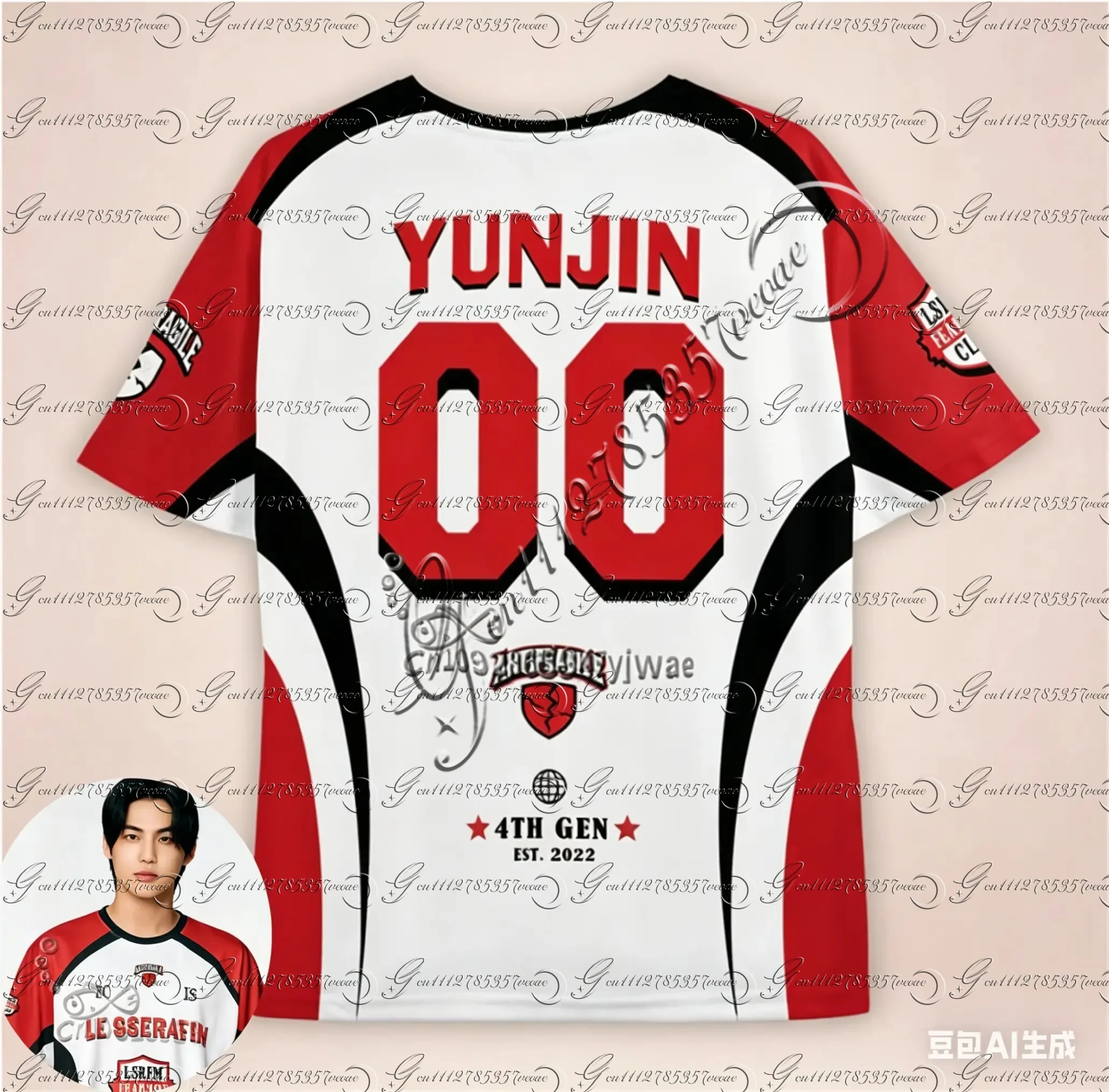Summer 2026 Kpop Fashion Jersey Short Sleeve T-Shirt Men's And Women's C-Chaewon Digital Graphic Pop Music Tee Fan Gift