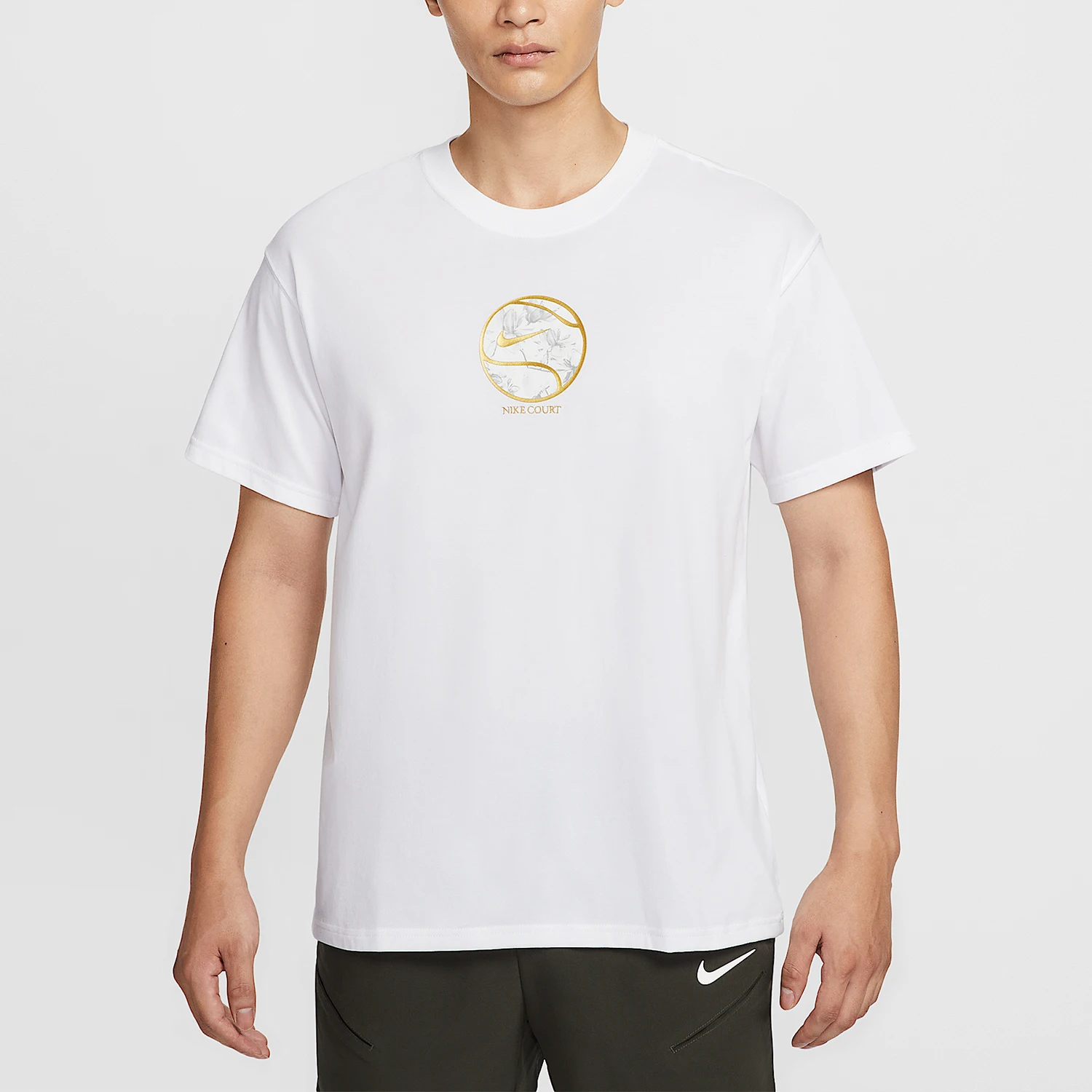 

Оригинальный мужской дышащий трикотажный пуловер Nike Dri FIT с круглым вырезом и короткими рукавами IO6235-100