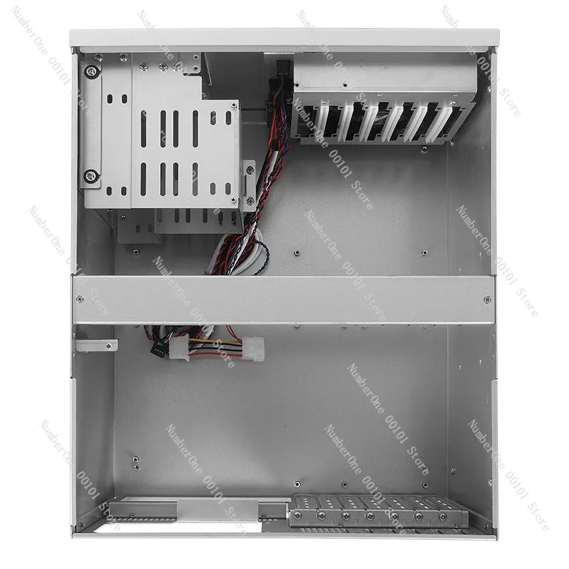 Wall Mounted ATX Industrial Computer Case 7 GPU Slots Open Frame Mining Chassis Silver Coated Steel Cabinet with Keyhole Lock