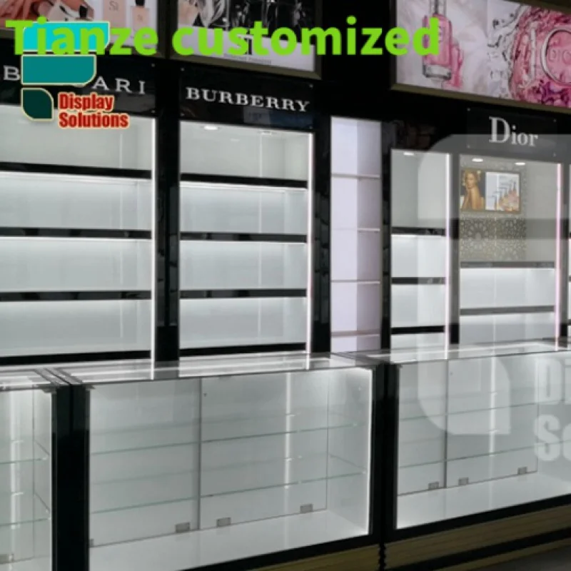 Customized-Perfume Shop Modern Designed Perfume Display Showcase With High Quality makeup Display Cabinet Furniture