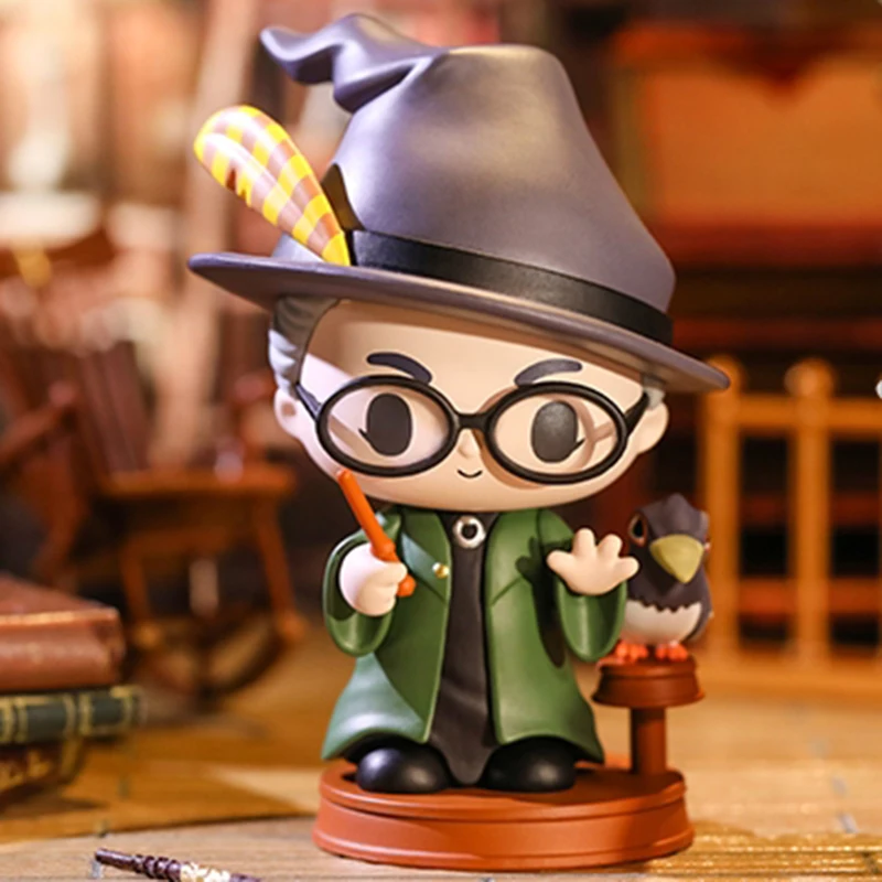 Pop mart harry potter romance mágico mundo mágico adereços série kawaii anime figura de ação ornamento estatuetas decoração para casa presente