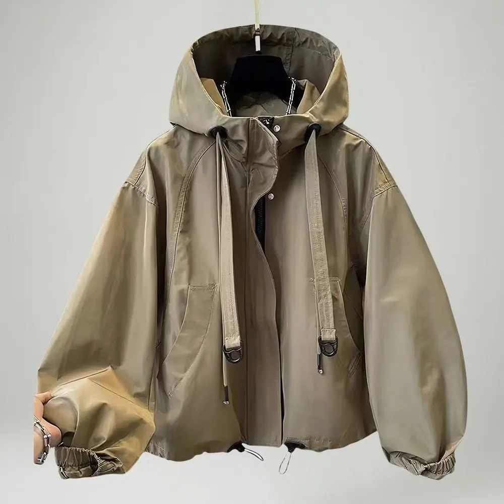 

Hooded Jacket for Women Causal 2025 New Autumn Jacket Fashionable Cardigan Top