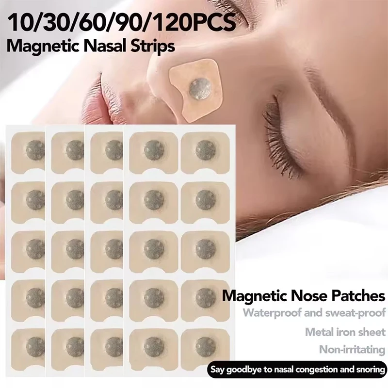 Hot sale,30-120Pcs Nose Breathing Patches Magnetic Suction Iron Nasal Strips Increase Air Improve Sleep Quality Reduce Snoring