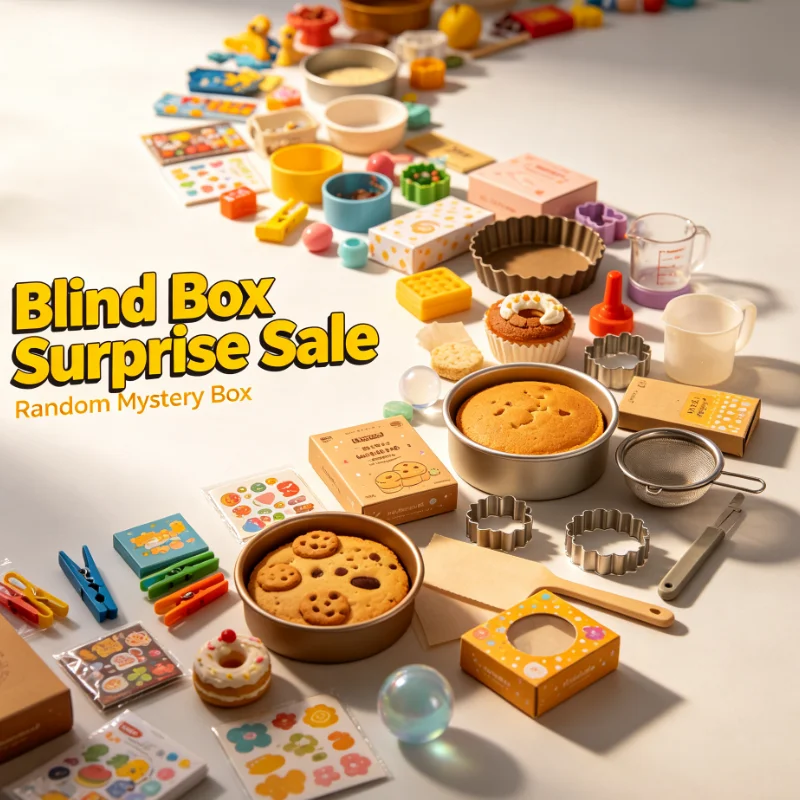 2.Surprise Random Bakeware Blind Box, Unique Shapes Baking Molds Overstock Discount Box