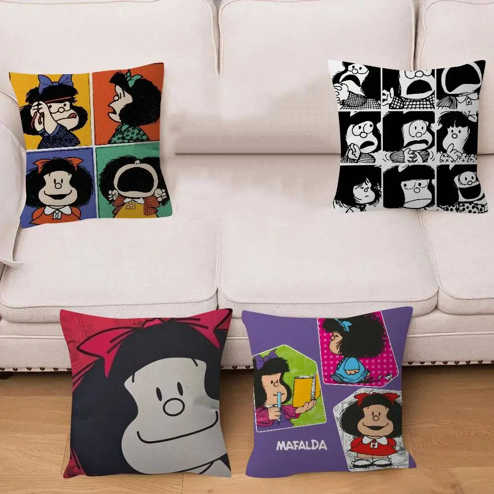 Cute Artistic Little Girl M-MAFALDA  pillow cover sofa cushion cover home room decoration children gift