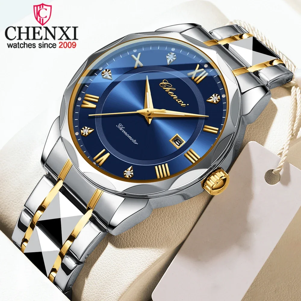 

CHENXI Men Wristwatches Top Brand Luxury Waterproof Luminous Date Man Watches Stainless Steel Quartz Business Men's Watch Male