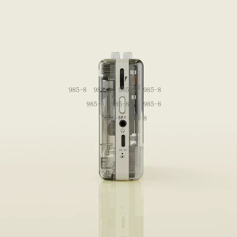 Model 6508 Stereo Walkman Transparent Case Single Cassette Play Device Retro Bluetooth Audio Equipment