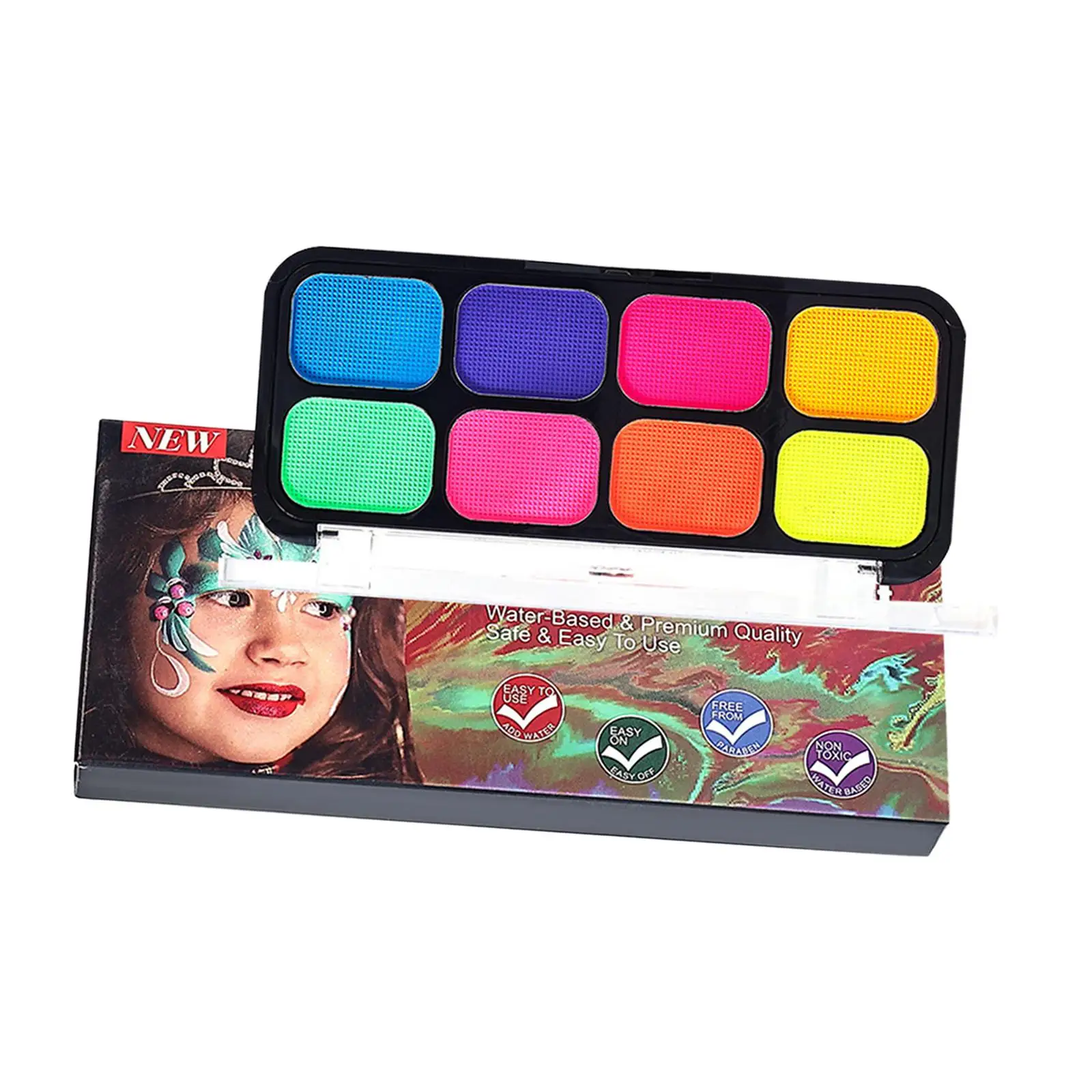 Make-up-Palette, 8-Farben-Gesichtsbemalungspalette für Karneval, Make-up, Festival