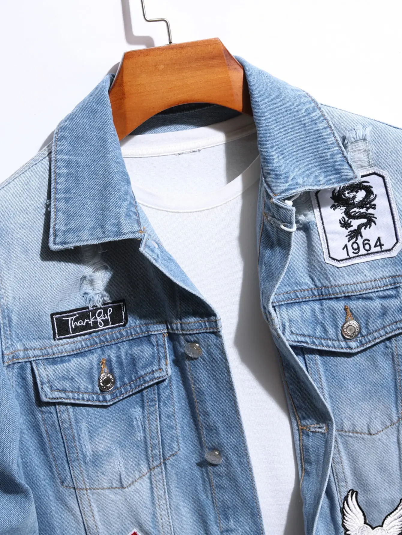 Vintage Men's Ripped Baggy Win - огляд і ціна Embroidery Jacket