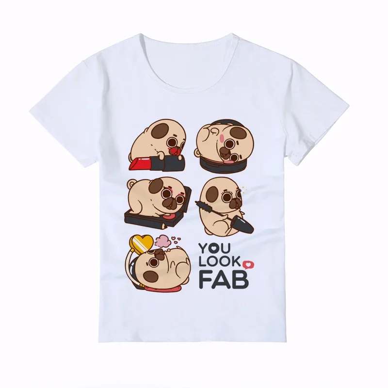 Camiseta con estampado de perro para niños y niñas, camiseta divertida de verano con estampado de animales, ropa de Navidad para niños y Y6-2