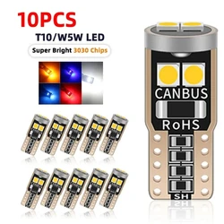 2/6/10Pcs T10 W5W 6SMD 3030 Super Bright LED Canbus No Error Car Interior Reading Dome Lights Auto Parking Lamp Wedg