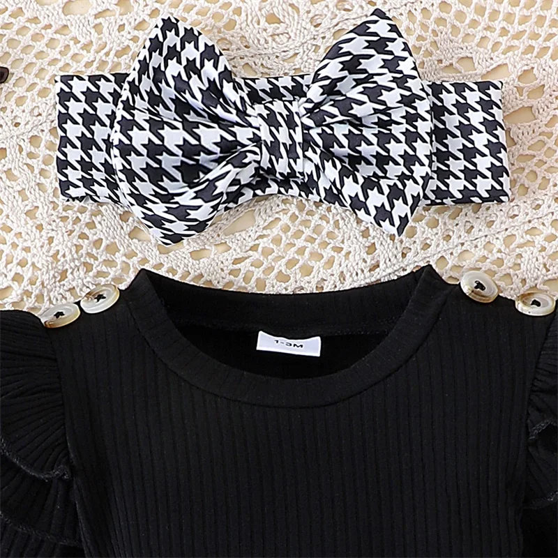 Baby Girl Houndstooth Outfit 4