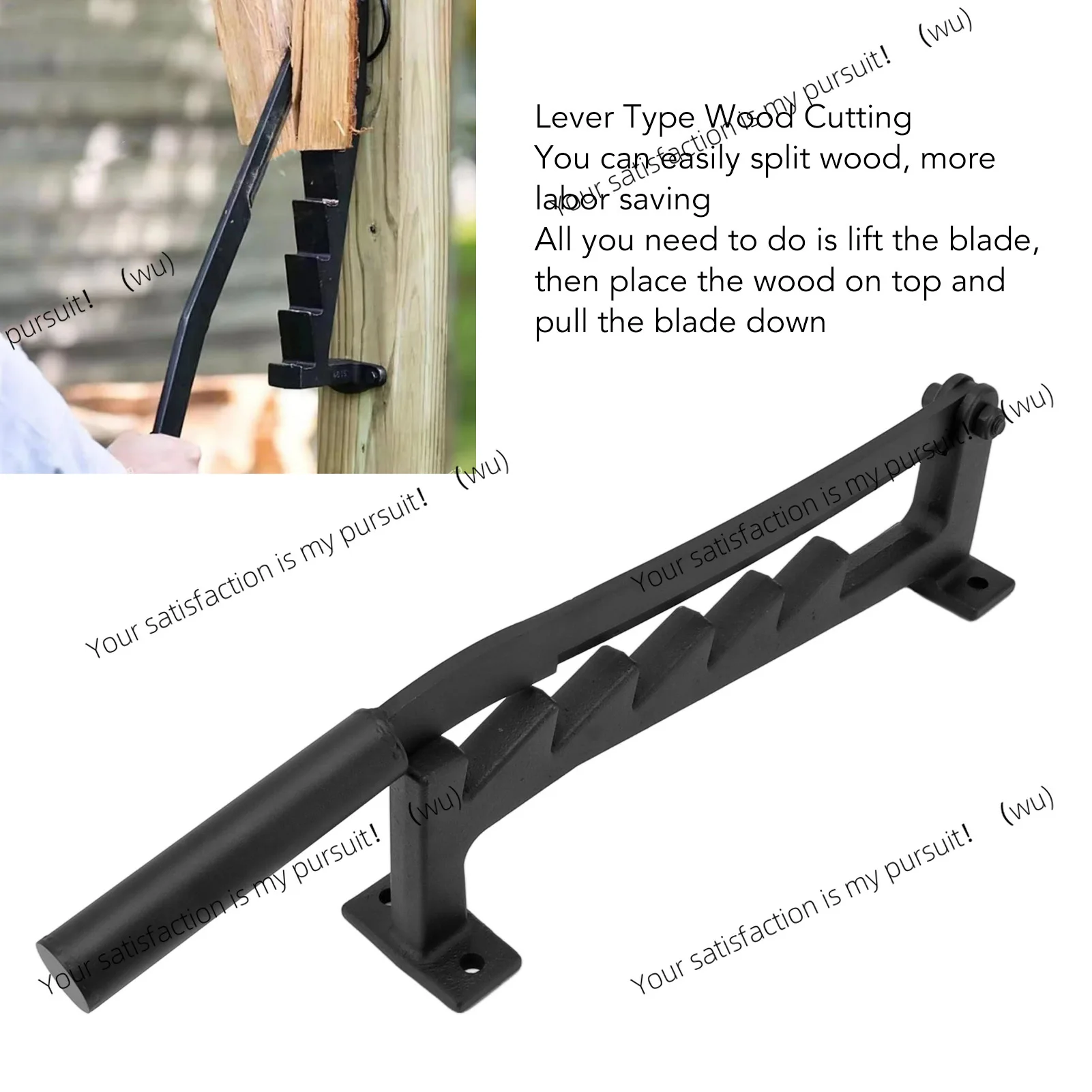 Wall-mounted wood splitter, high carbon steel tinder log cutter Wall-mounted