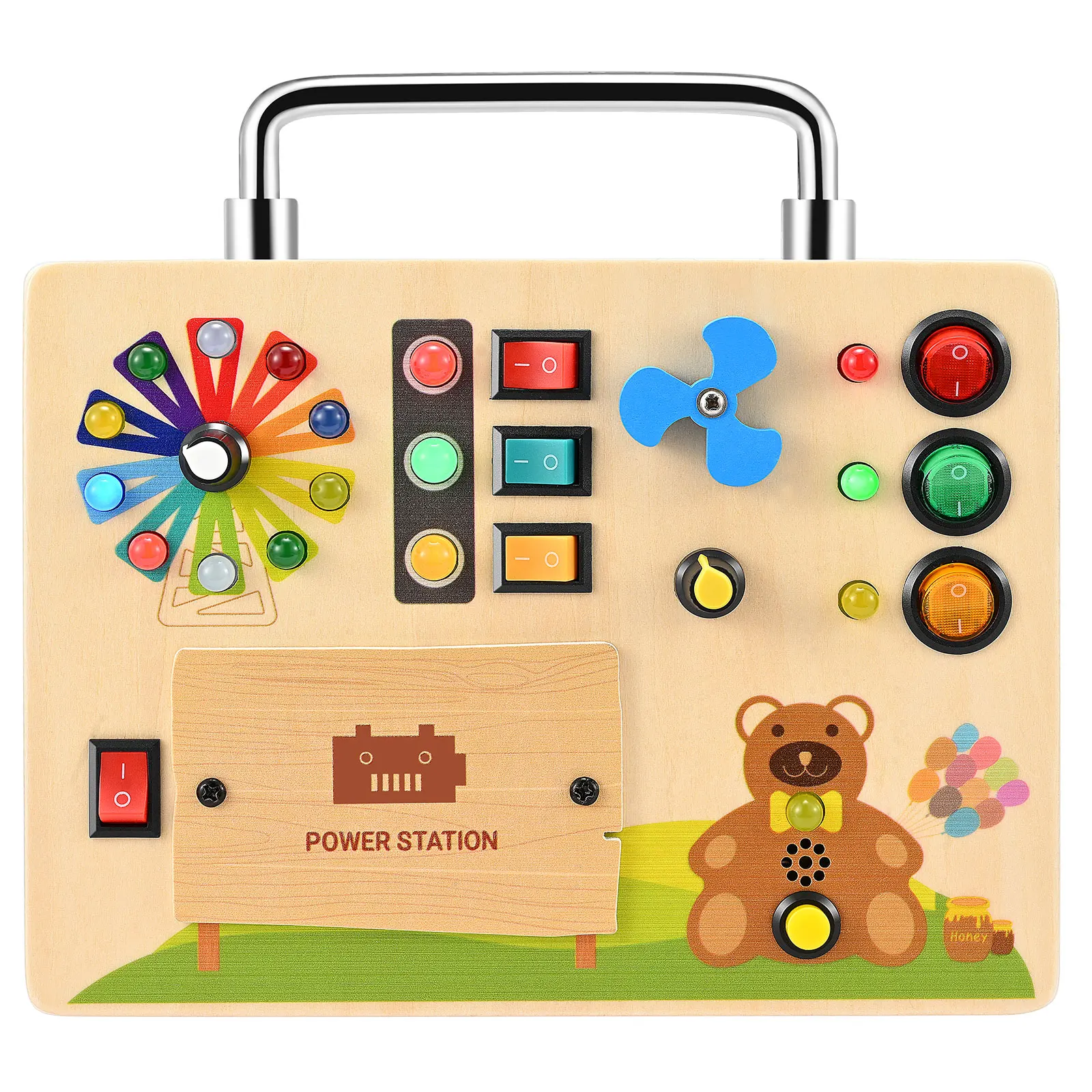 Busy Board Montessori LED Children's Toy Learning and Educational Toys Montessori Toys Improves Learning and Fine Motor Skills