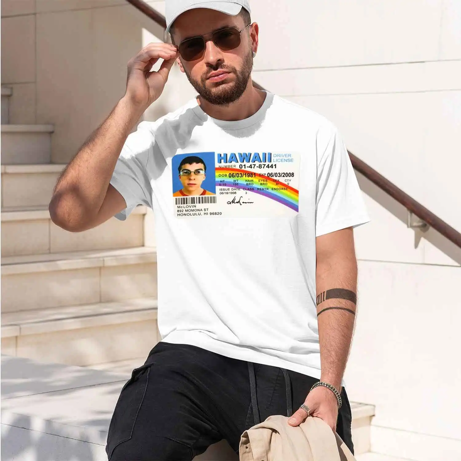 Homme t Shirt Summer Men t-Shirt Mclovin Id Card Superbad Geek Mens t-Shirt Unisex t-Shirt Teenagers Cool Soft 62469 2026 New Mo