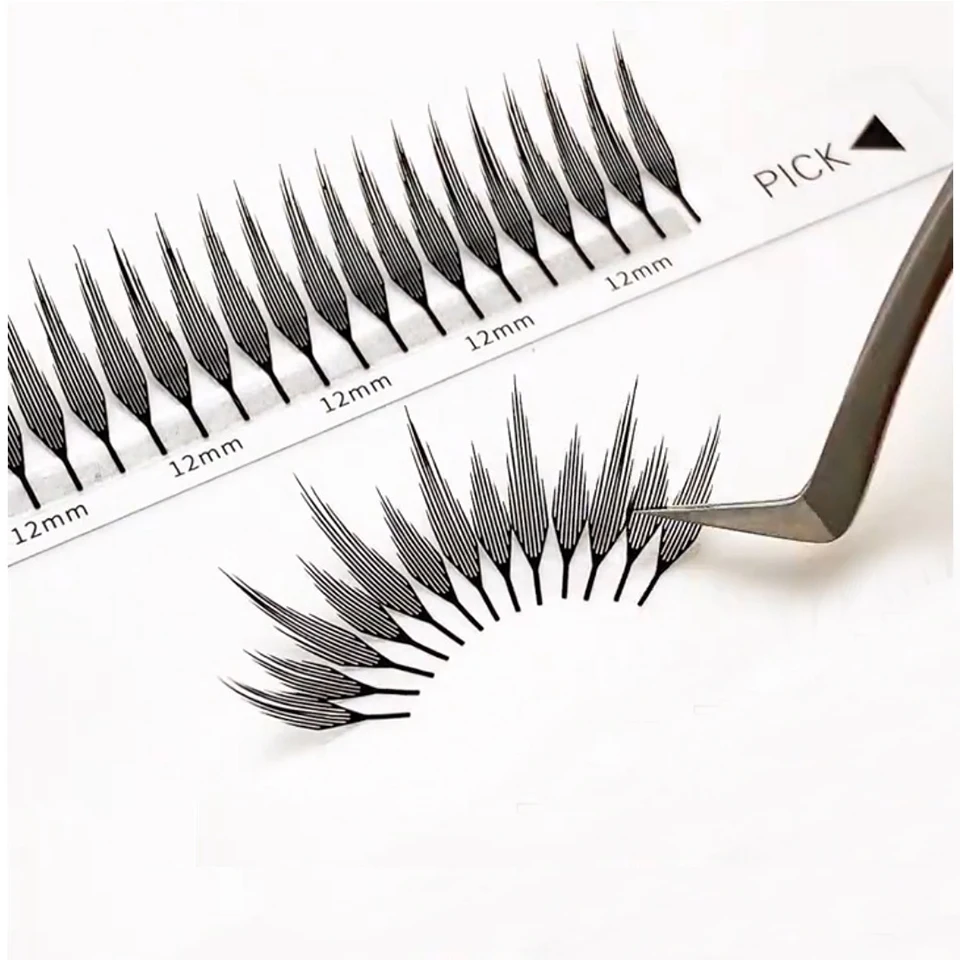 Wholesale 10 cases/Lot Premade Spire Eyelash Plume Fluttering Eyelash Extensions Anime Effect Soft Feather Comic Flase Eyelashes