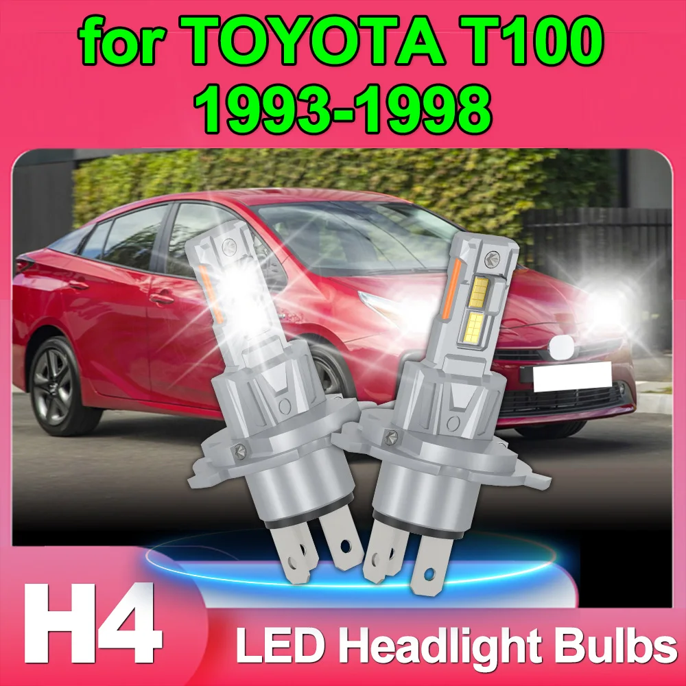 

For TOYOTA T100 1993-1998 2PCS H4 9003 Car Headlight Bulbs 6000K White Fanless In Line 9003 Headlamp HB2 Plug&Play Bulbs