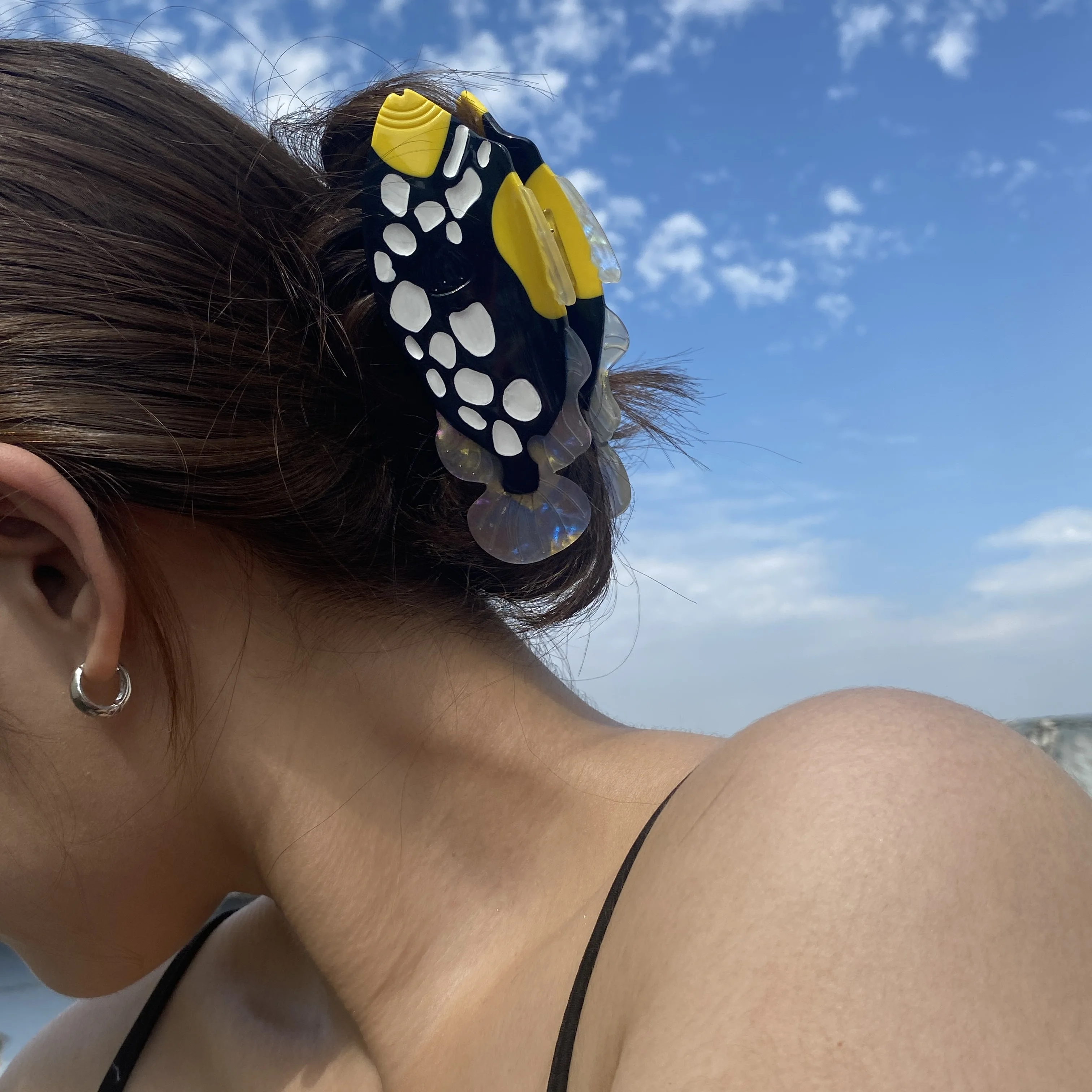 

New Acetate Speckle Fish Large Size Hair Clip Claw For Women Ocean Series Barrettes Beach Headwear Thick Hair Accessories Tool