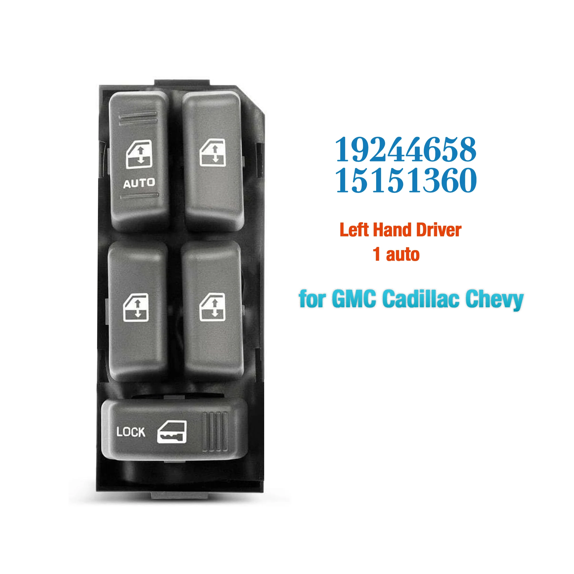 19244658 15151360 Interruptor Eléctrico para Control de Ventanas, para Cadillac Escalade, Chevrolet Blazer, GMC Jimmy, Yukon, Sonoma