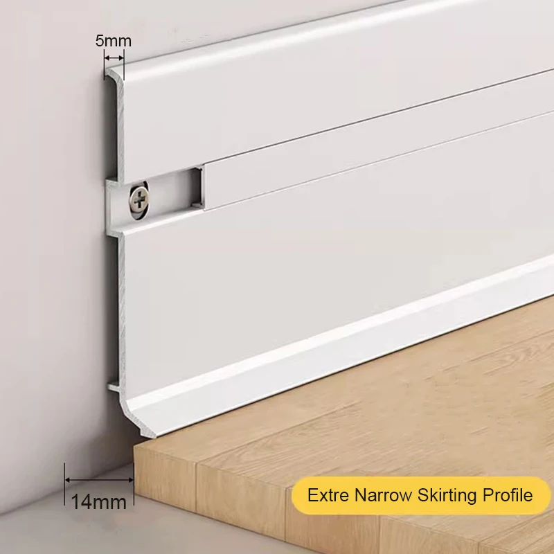 LED Skirting Board Aluminium Profile Extremely Narrow Led Channel Wall Corner Baseboard Line Strip Light