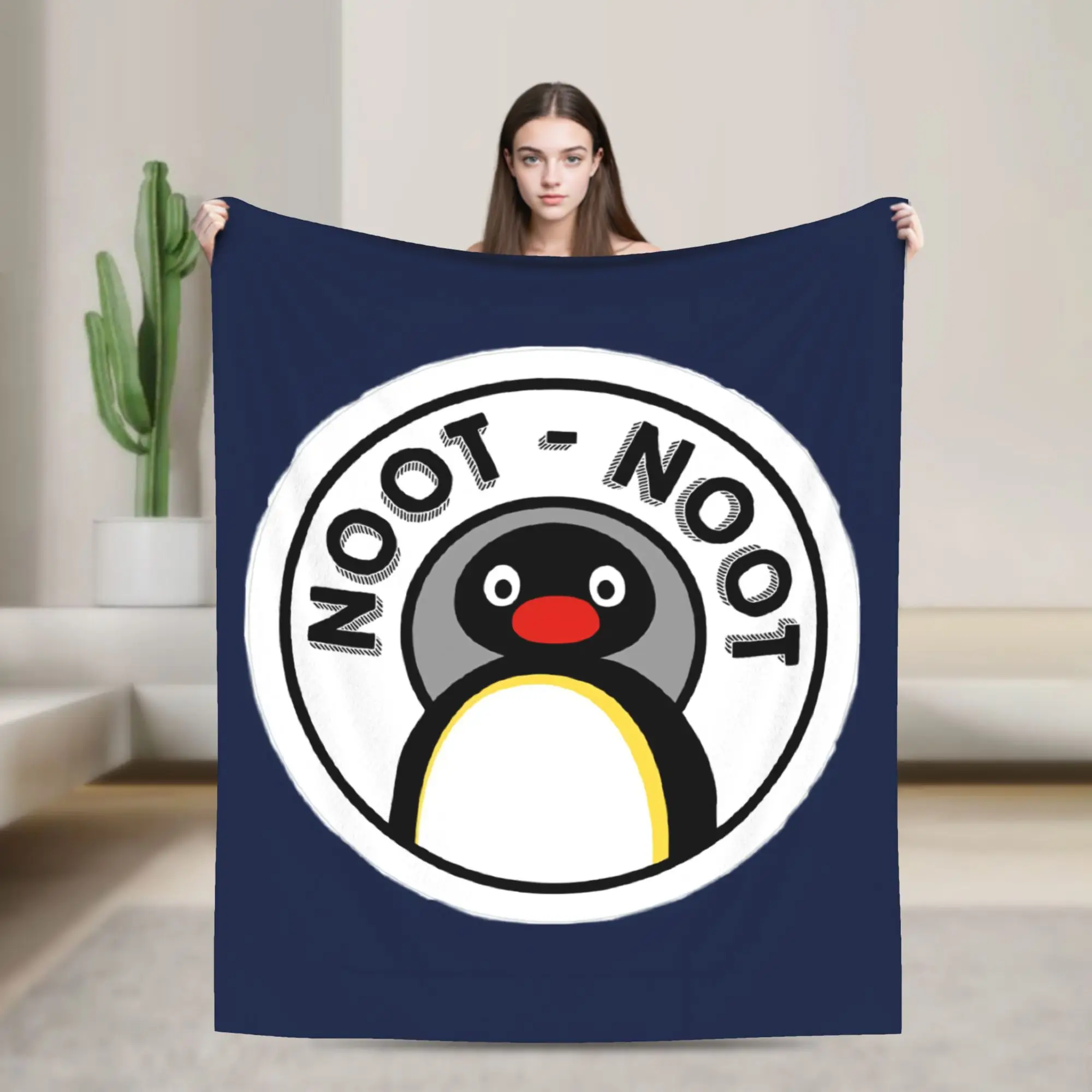 Super Soft Pingu Penguin Throw Blanket Premium Flannel Fleece Lightweight  Bed Blanket Fuzzy Plush Blankets All Season Use