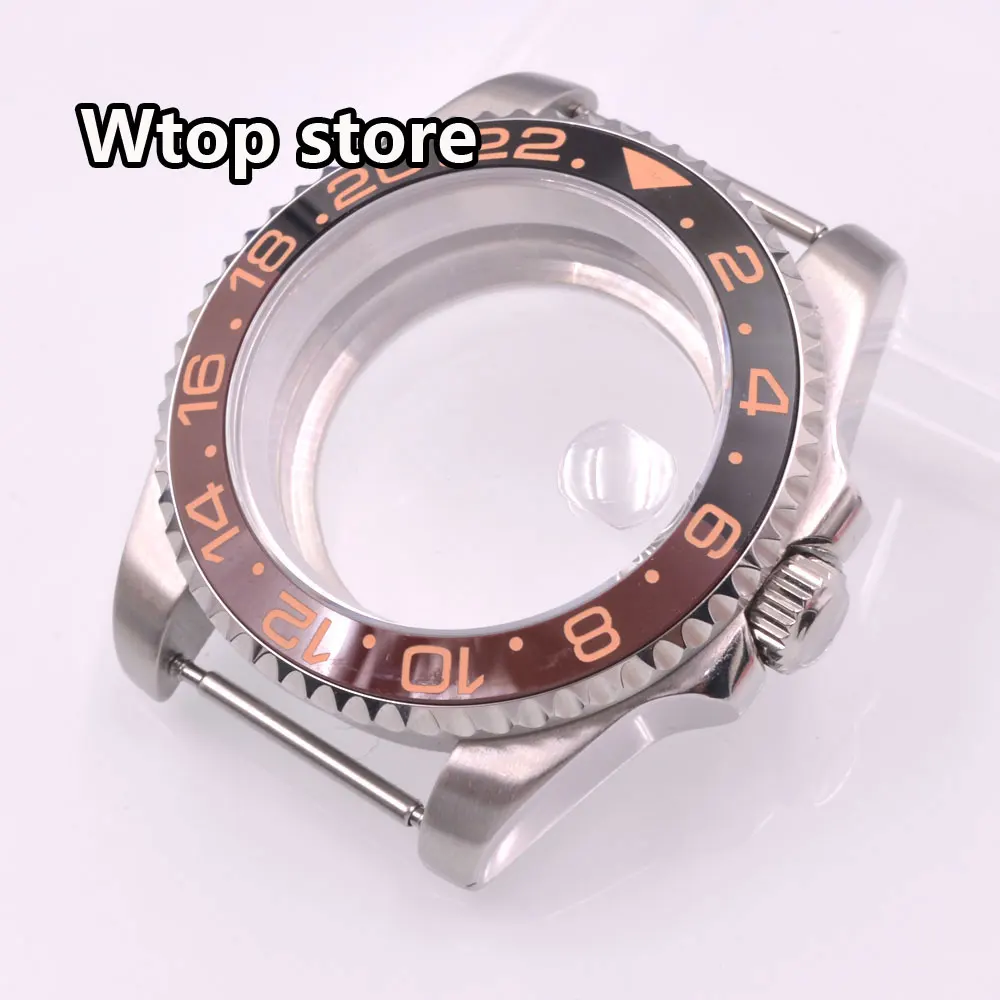 40mm Watch Case Waterproof 10ATM Black Grey Ceramic Bezel SUB GMT Fit NH34 NH35 NH36 PT5000 ETA2824 2836 Miyota 8215 Movement