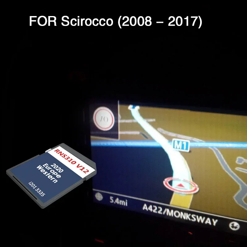 RNS 310 V12 West Europe for VW Scirocco from 2008 to 2017 NAVI SD Card Version 2020 8GB Navigation Maps Update Data Version