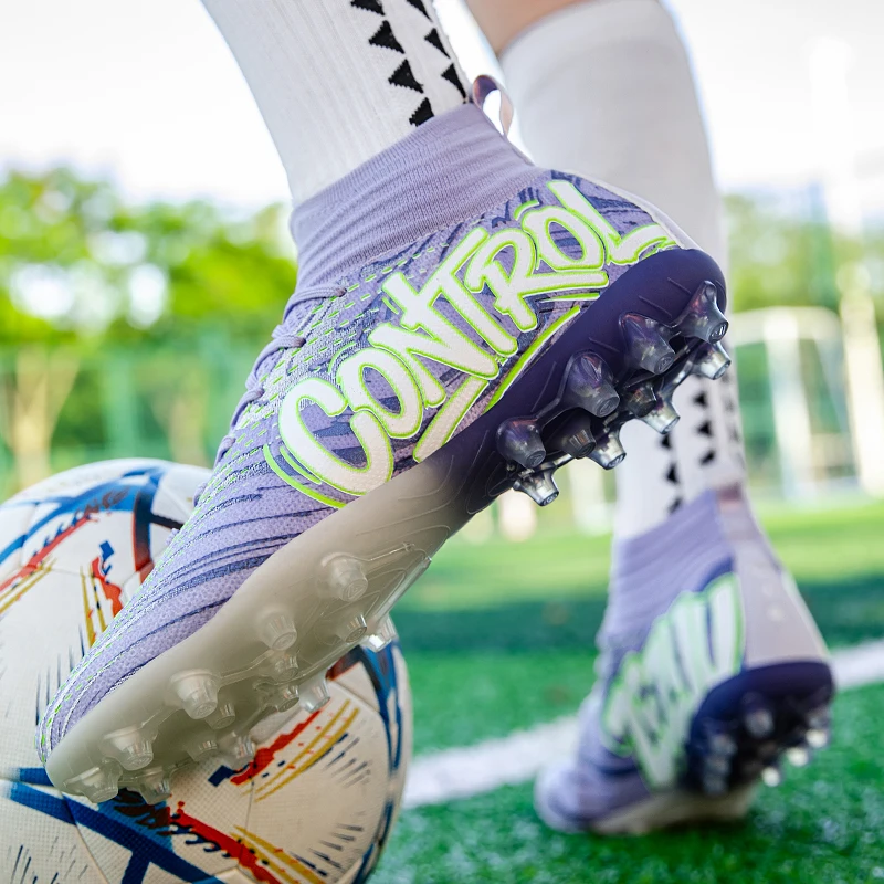 Men New FG Football Boots Sneakers Field Tenis Resistant Long Spikes Male Soccer Shoes Breathable Ankle Football Shoes Match