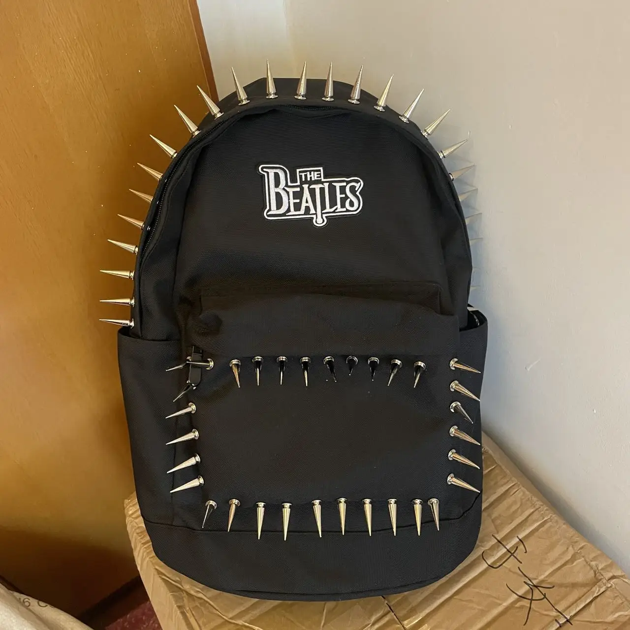 

Punk Rivet Leopard Letters Appliques Backpack Men's Bag Large Capacity Fashion Backpacks for Women Laptop Backpacks