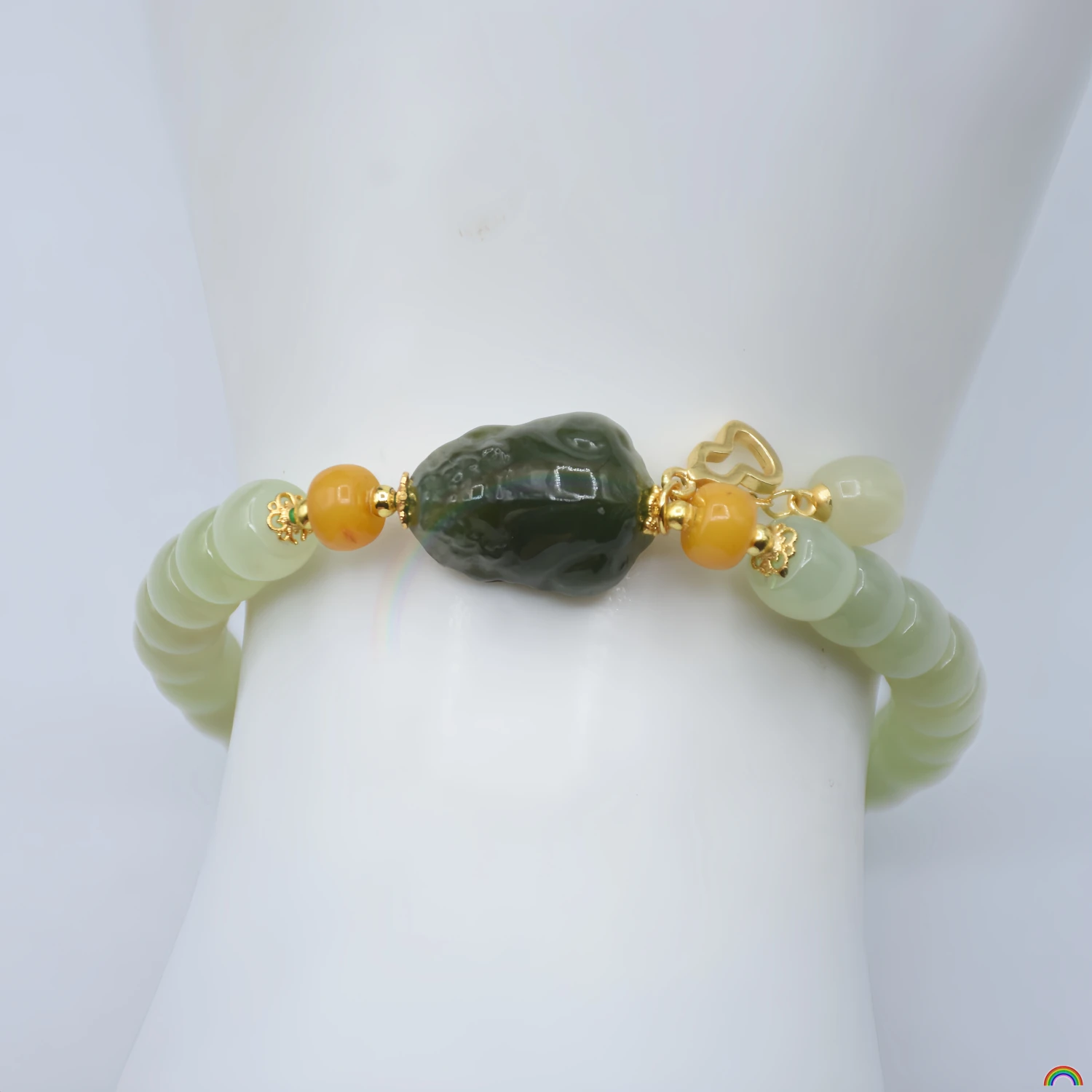 Natural blue white jade clear water material Hetian jade hand string carving pixiu new Chinese style jade bracelet Rwbuy