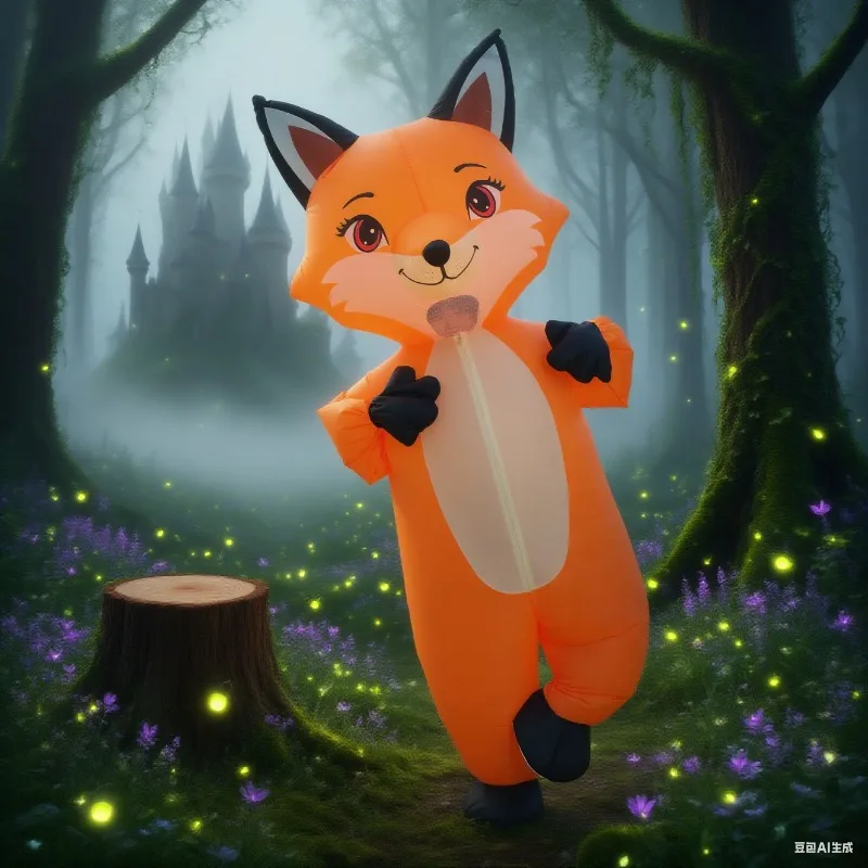 

Надувной милый костюм лисы, надувной комбинезон из коричневой лисы, надувной через воздух, забавное нарядное платье, вечеринка для косплея на Хэллоуин