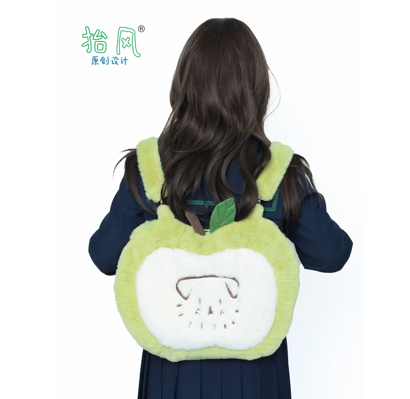 Japanese Original Sweet Cute Apple Bag Plush Backpack Crossbody Large Capacity Commuter Backpack Schoolbag Birthday Gift Female
