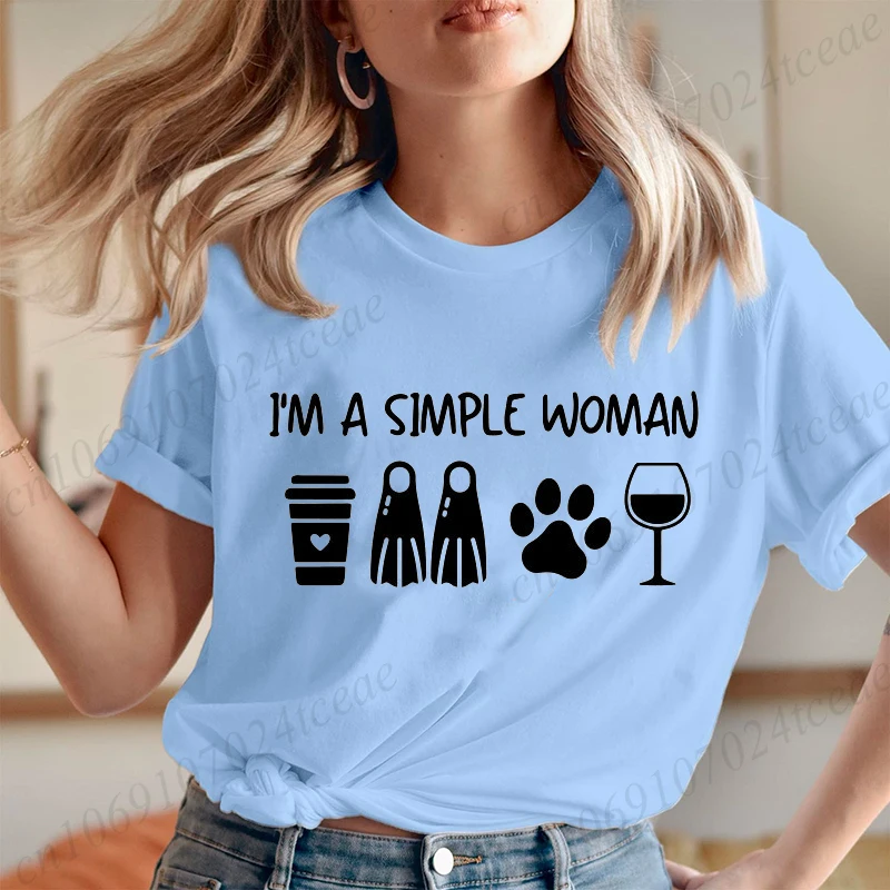 Scuba Diving Coffee Dog Wine Woman Tshirt, Coffee Lover Dog Paw Woman Scuba Diving Shirt, Dog Owner Girl Tshirt,women's Clothing