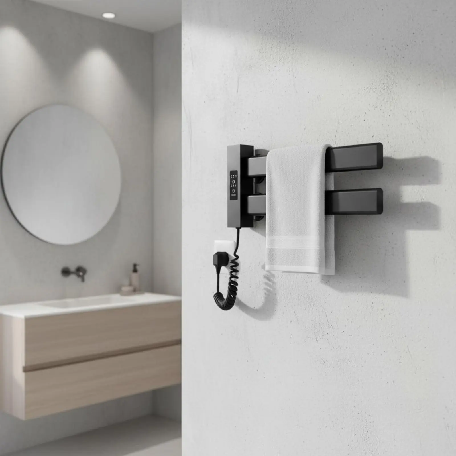 Smart Towel Heating Rack Quick Drying Electric Towel Warmer Bathroom Heater Timer Function Home Appliance IPX5 Waterproof view 6